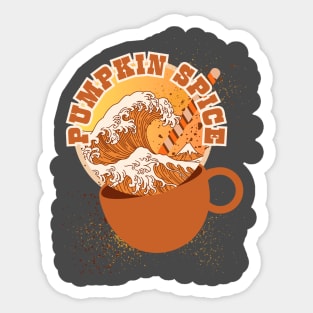 GREAT WAVE OF PUMPKIN SPICE, SUGAR CANDY SWIZZLE STYLE Sticker